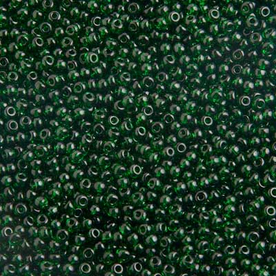 Preciosa Seedbead 6/0 - SB01209 Transparent Medium Dark Green