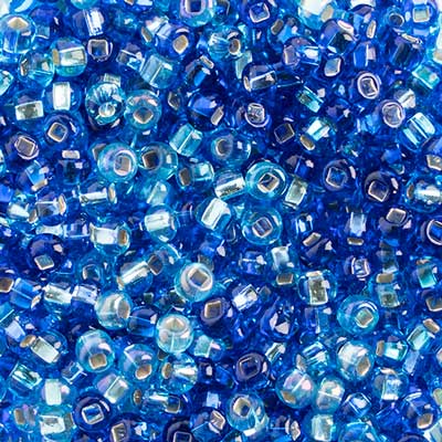 Preciosa Seedbead 6/0 - SB00133 Silverlined Blue Aqua Mix