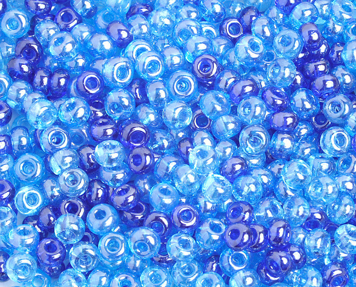 Preciosa Seedbead 6/0 - SB00134 Opaque Blue Aqua Luster Mix