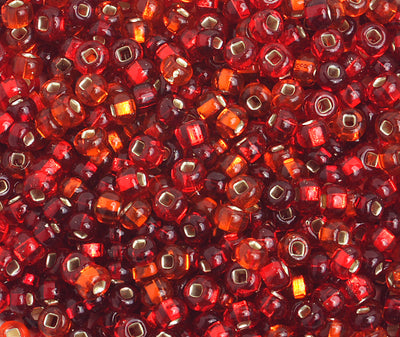 Preciosa Seedbead 6/0 - SB00141 Silverlined Red Mix