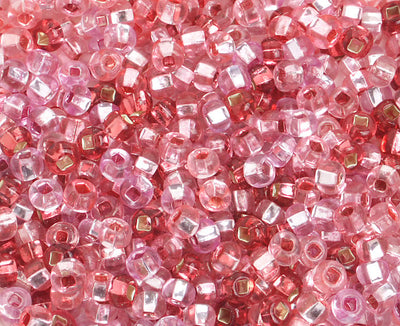 Preciosa Seedbead 6/0 - SB00143 Silverlined Pink Mix 3 Pink Shades