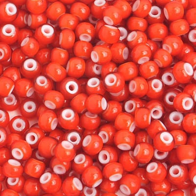 Preciosa Seedbead 6/0 - SB01440 White Hearts Orange