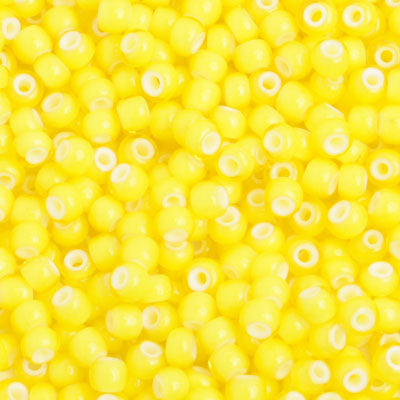 Preciosa Seedbead 6/0 - SB01442 White Hearts Yellow