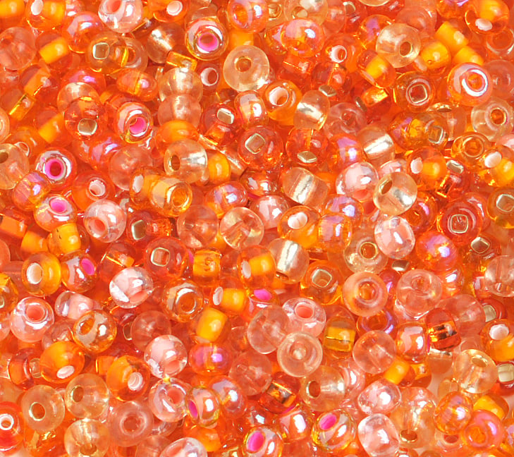 Preciosa Seedbead 6/0 - SB00145 Silverlined Orange Mix Luster