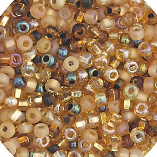 Preciosa Seedbead 6/0 - SB00148 Silverlined Topaz Mix Matt Rainbow