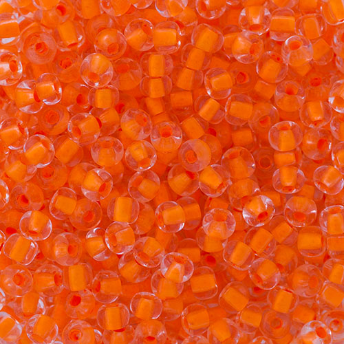 Preciosa Seedbead 6/0 - SB01516 Crystal Colorlined Neon Orange