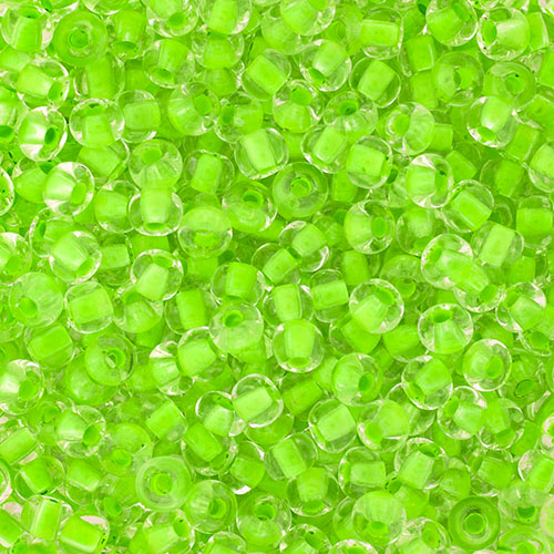 Preciosa Seedbead 6/0 - SB01518 Crystal Colorlined Neon Green