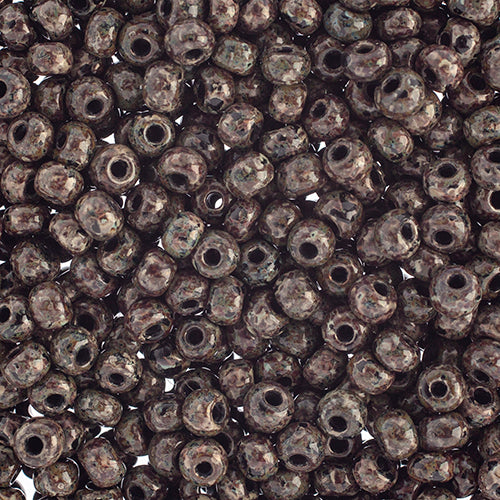 Preciosa Seedbead 6/0 - SB01523 Opaque Travertine on Black