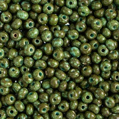 Preciosa Seedbead 6/0 - SB01524 Opaque Travertine on Turquoise