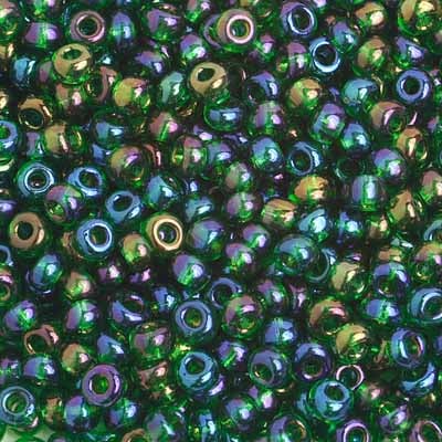 Preciosa Seedbead 6/0 - SB01662 Transparent Dark Green AB