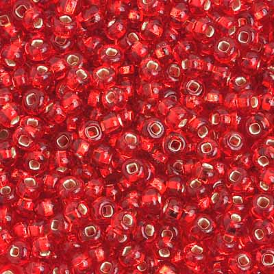 Preciosa Seedbead 6/0 - SB01682 Silverlined Light Red