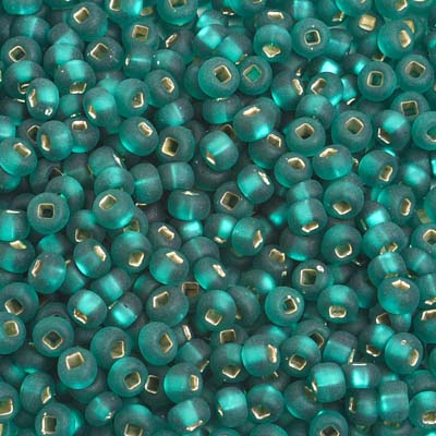 Preciosa Seedbead 6/0 - SB01731 Silverlined Matt Teal Green