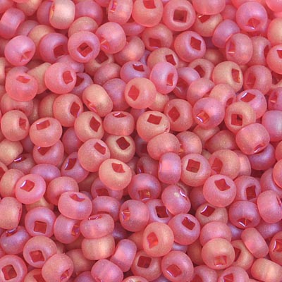 Preciosa Seedbead 6/0 - SB01754 Transparent Dark Rose AB Matt