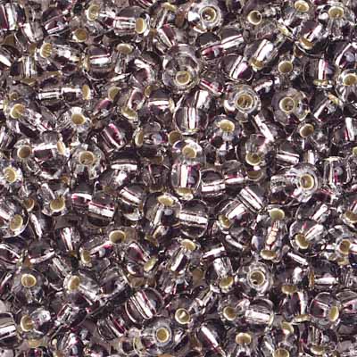 6/0 - SB01784 Ligné noir cœur argenté · Preciosa rocaille||Preciosa Seedbead 6/0 - SB01784 Silverlined Stripe Black Crystal