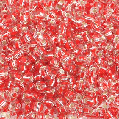 Preciosa Seedbead 6/0 - SB01804 Silverlined Striped Red Crystal