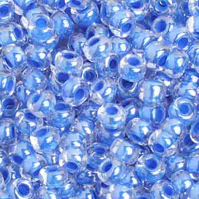6/0 - SB01818 Coeur coloré bleu · Preciosa rocaille||Preciosa Seedbead 6/0 - SB01818 Blue Colorlined Crystal