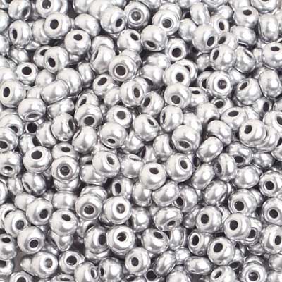 Preciosa Seedbead 6/0 - SB02217 Opaque Metallic Matt Silver