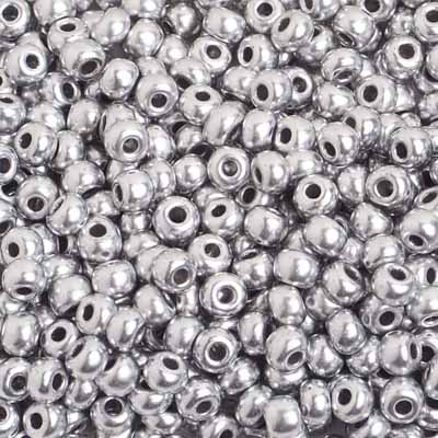 Preciosa Seedbead 6/0 - SB02225 Opaque Metallic Silver