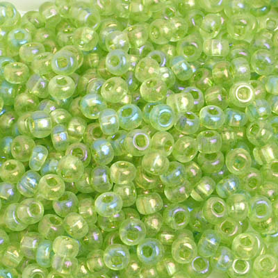 Preciosa Seedbead 6/0 - SB02406 Transparent Light Green Rainbow AB