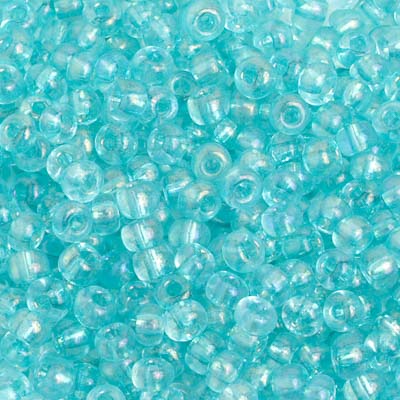 Preciosa Seedbead 6/0 - SB02407 Transparent Teal Green Rainbow AB