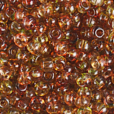 Preciosa Seedbead 6/0 - SB00301 Crystal 2-Tone Red Apple Green