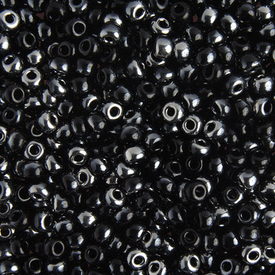 Preciosa Seedbead 6/0 - SB00413 Opaque Black Chrome Half coat