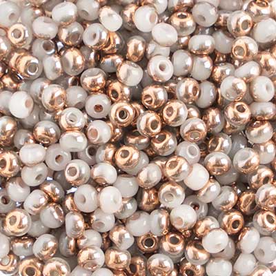 Preciosa Seedbead 6/0 - SB00420 Alabaster Alabaster Capri Gold Half coat