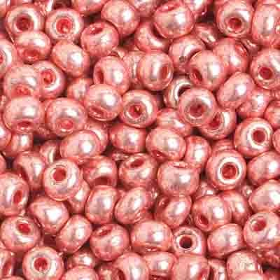 Preciosa Seedbead 6/0 - SB40013 Chalk Metallic Pink Solgel