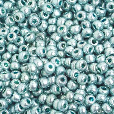 Preciosa Seedbead 6/0 - SB40014 Chalk Metallic Light Green Solgel