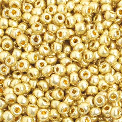 Preciosa Seedbead 6/0 - SB40016 Chalk Metallic Light Gold Solgel