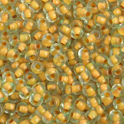 Preciosa Seedbead 6/0 - SB42004 Green Yellow Colorlined Terra Color