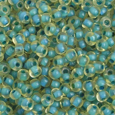 Preciosa Seedbead 6/0 - SB42005 Yellow Green Colorlined Terra Color