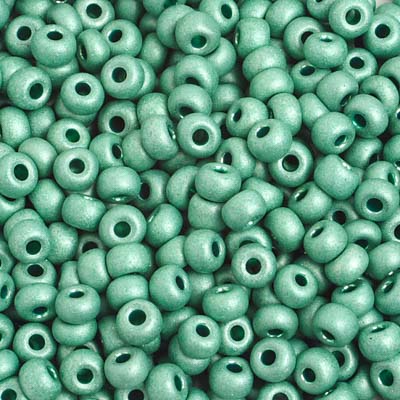 Preciosa Seedbead 6/0 - SB42013 Opaque Metallic Mint Green Matt Terra Color