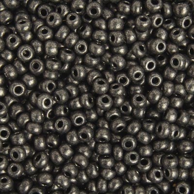 Preciosa Seedbead 6/0 - SB42016 Opaque Terra Metallic Steel