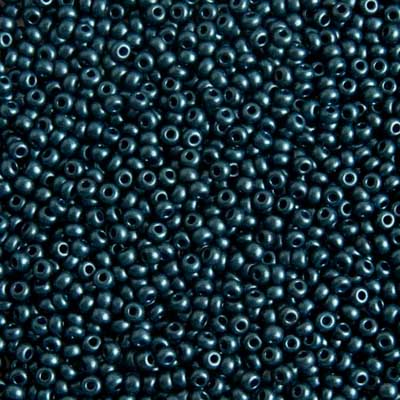 Preciosa Seedbead 6/0 - SB42052 Opaque Jet-Terra Pearl Blue Dyed