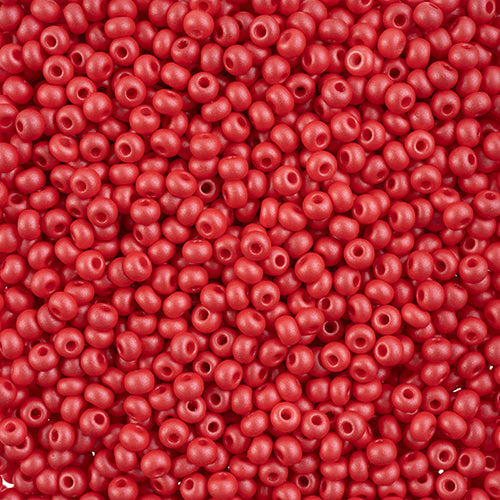 Preciosa Seedbead 6/0 - SB43257 Chalk PermaLux Dyed Red