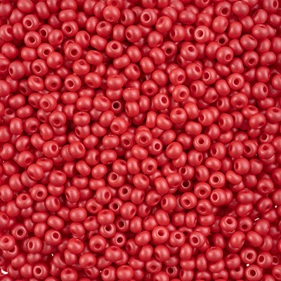 Preciosa Seedbead 6/0 - SB43257 Chalk PermaLux Dyed Red