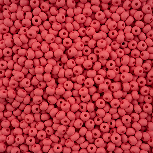 Preciosa Seedbead 6/0 - SB43279 Chalk PermaLux Dyed Red Matt