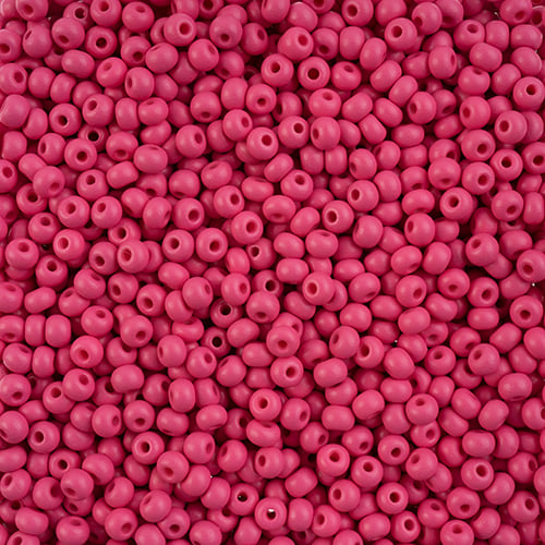 Preciosa Seedbead 6/0 - SB43282 Chalk PermaLux Dyed Fuchsia Matt