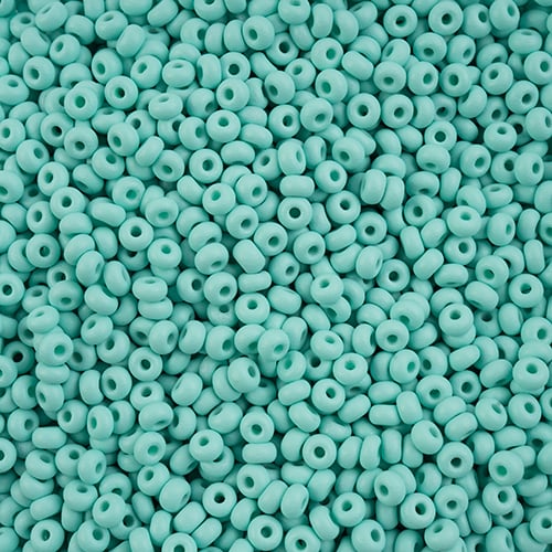 Preciosa Seedbead 6/0 - SB43287 Chalk PermaLux Dyed Mint Matt