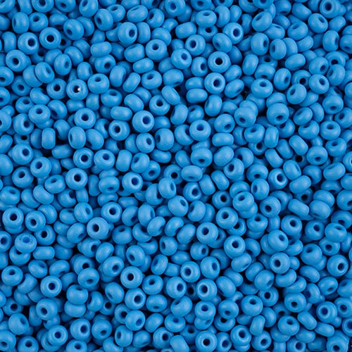 Preciosa Seedbead 6/0 - SB43291 Chalk PermaLux Dyed Light Blue Matt