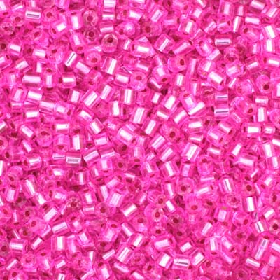 Preciosa Seedbead 2-Cut 10/0 - SB02015 Silverlined Fuchsia Dyed