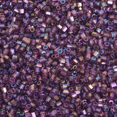 2-Cut 10/0 - SB35374S Violet foncé AB transparent · Preciosa rocaille||Preciosa Seedbead 2-Cut 10/0 - SB35374S Transparent Dark Purple AB
