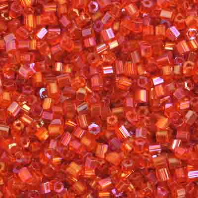 2-Cut 10/0 - SB35381 Orange AB transparent · Preciosa rocaille||Preciosa Seedbead 2-Cut 10/0 - SB35381 Transparent Orange AB