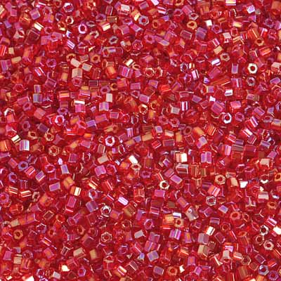 2-Cut 10/0 - SB35382 Rouge AB transparent · Preciosa rocaille||Preciosa Seedbead 2-Cut 10/0 - SB35382 Transparent Red AB