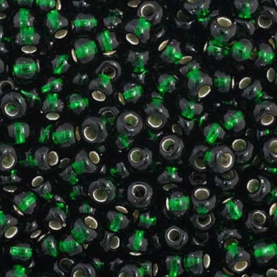 Preciosa Seedbead 11/0 - SB34981 Silverlined Dark Green