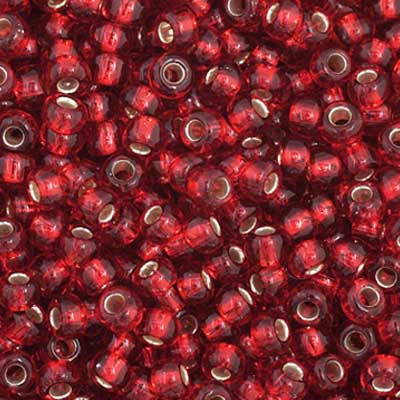 Preciosa Seedbead 11/0 - SB34984 Silverlined Medium Red