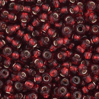 Preciosa Seedbead 11/0 - SB35056 Silverlined Dark Red