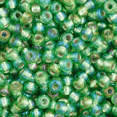 Preciosa Seedbead 11/0 - SB35063 Silverlined Green Rainbow