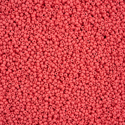 Preciosa Seedbead 11/0 - SB43169 Chalk PermaLux Dyed Red Matt